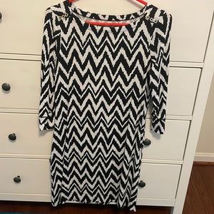 Lilly Pulitzer black and white zig zag dress